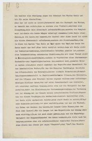 [Ich besitze eine Abneigung gegen den Gebrauch des Wortes Seele]. [Jershöft]