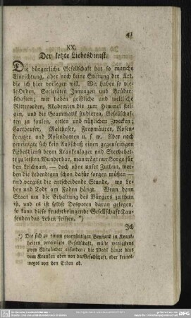 XX. Der letzte Liebesdienst