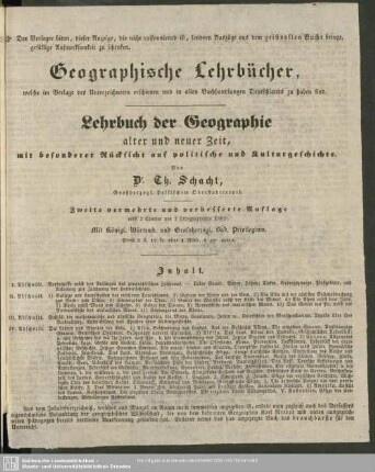 Geographische Lehrbücher, welche im Verlag des Unterzeichneten erschienen und in allen Buchhandlungen Deutschlands zu haben sind