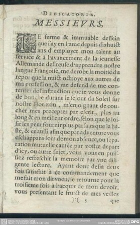 Dedicatoria Messieurs