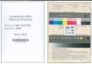 Entnazifizierung Rudi Nimz , geb. 22.09.1907 (Studienrat)