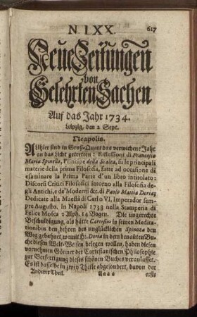 N. LXX. Leipzig, den 2. Sept. - N. LXXVIII. Leipzig, den 30. Sept.