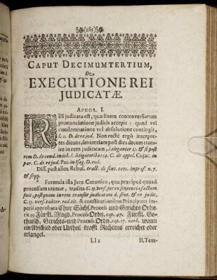Caput Decimumtertium, De Executionerei Judicatæ.