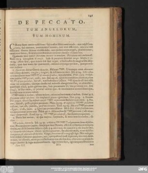 De Peccato, Tum Angelorum, Tum Hominum.