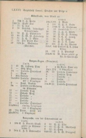Langen-Segen. Langereihe. [Lehmberg. Lerchenstraße. Lorentzendamm.]