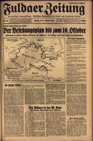 Ausgabe vom Freitag, den 07. Oktober 1938.