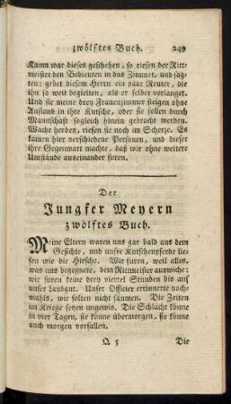 Der Jungfer Meyern zwölftes Buch.