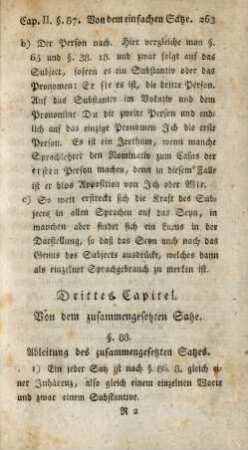 Drittes Capitel. Von dem zusammengesetzten Satze