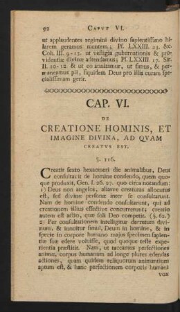 Cap. VI. De Creatione Hominis, Et Imagine Divina, Ad Quam Creatus Est.