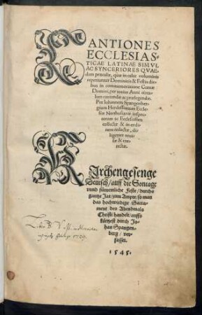 Cantiones Ecclesiasticae Latinae ...