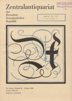 Nr. 1065: Zoologie