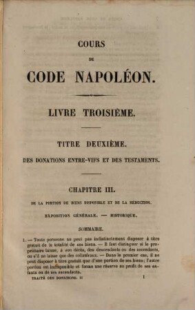 Cours de code Napoléon, 19. Traité des donations entre-vifs et des testaments ; 2