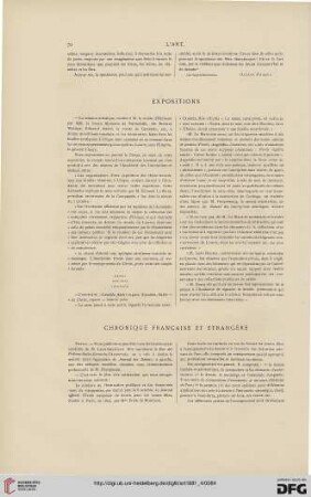 Chronique française et étrangère