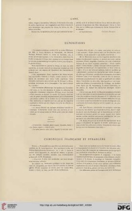 Chronique française et étrangère