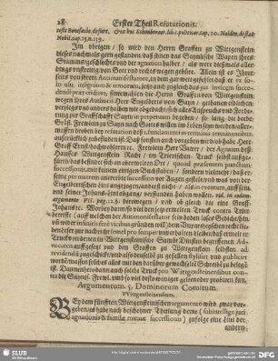 Argumentum 5. Dominorum Comitum Wittgensteinensium