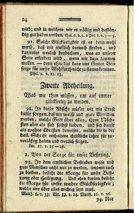 Zweyte Abtheilung. Was wir thun müssen, um auf immer glückseelig zu werden.