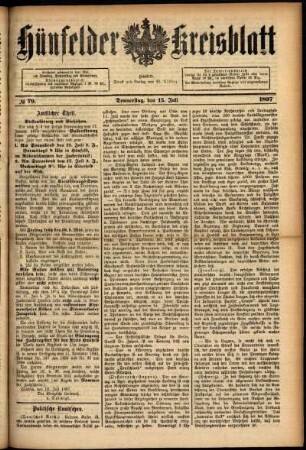 Ausgabe vom Donnerstag, den 15. Juli 1897.