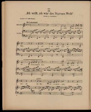 Ich wollt', ich wär' des Sturmes Weib (Ausgabe für tiefe Stimmen)