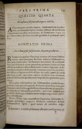 Quaestio Quarta, De influxu substantiali corporis caelestis.