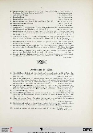 Arbeiten in Glas (Nr. 413-429)