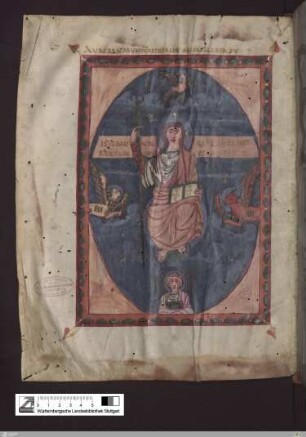 Maiestas Domini zwischen den vier Evangelistensymbolen