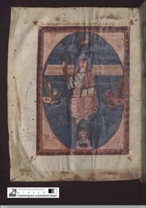 Maiestas Domini zwischen den vier Evangelistensymbolen