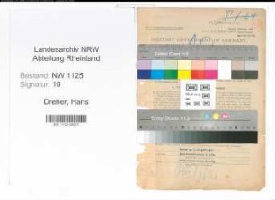 Entnazifizierung Hans Dreher , geb. 29.04.1905 (Architekt)