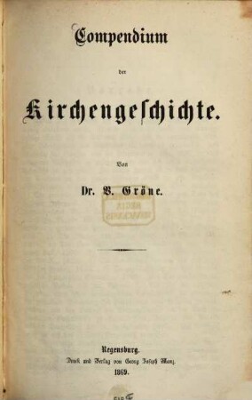 Compendium der Kirchengeschichte