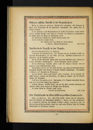 Schwere russische Verluste in der Karpathenfront.