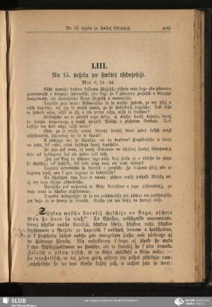 LIII. Na 15. ńeźelu po ßwětej tschojoscźi