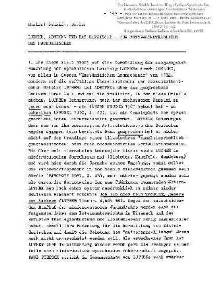 Luther, Adelung und das Märkische - zur Aussprachetradition des Hochdeutschen