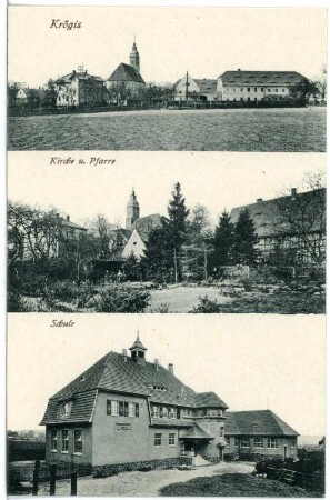 Krögis. Kirche, Pfarre und Schule