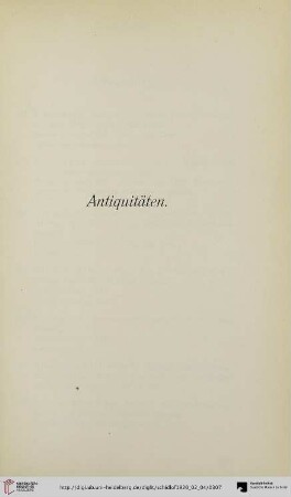 Antiquitäten (Nr. 241-342)