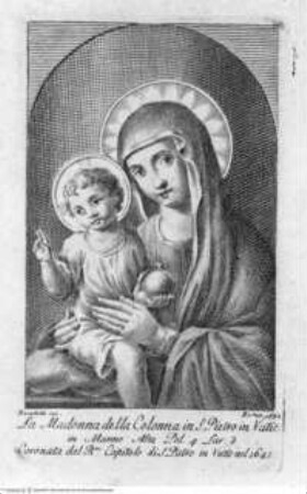 Raccolta delle Immagini della Beatissima Vergine ..., 3. Band, Tafel S. 1: La Madonna della Colonna nella Basilica Vaticana