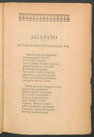 Agapito : Últimos datos de su triste fin