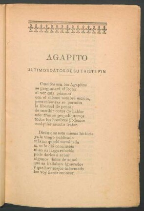 Agapito : Últimos datos de su triste fin