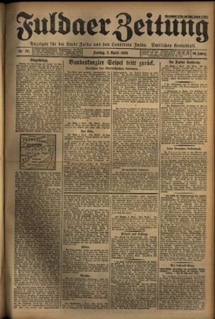 Ausgabe vom Freitag, den 05. April 1929.