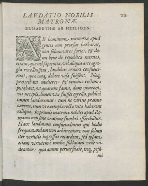 Laudatio Nobilis Matronae Elisabethae Ab Heiligen.