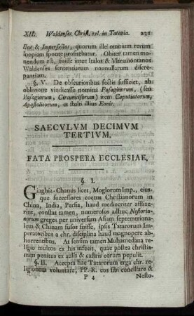 Saeculum Decimum Tertium. Fata Prospera Ecclesiae.