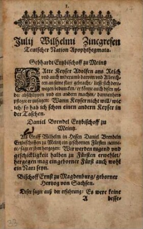 Der Teutschen Scharpfsinnige Kluge Sprüch, Apophthegmata genannt, 2