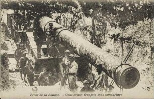 Front de la Somme. - Gros canon français sous camouflage