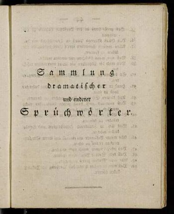 Sammlung dramatischer und anderer Sprüchwörter