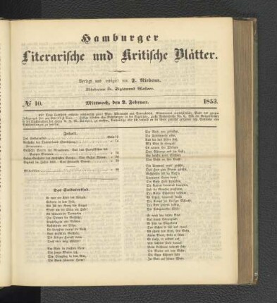No. 10. 2. Februar 1853