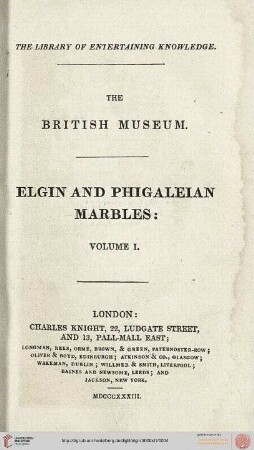 Band 1: Elgin and Phigaleian Marbles