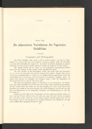 1. Abschnitt. Orographie und Hydrographie.