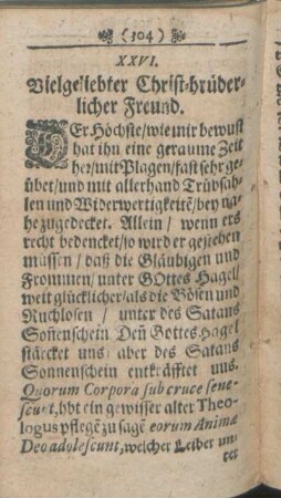 XXVI. Vielgeliebter Christ-brüderlicher Freund.