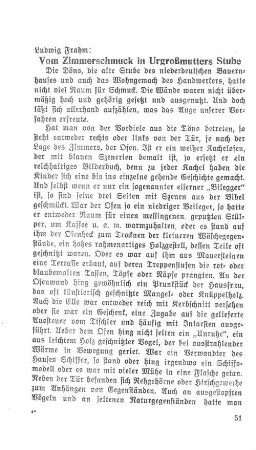 Vom Zimmerschmuck in Urgroßmutters Stube