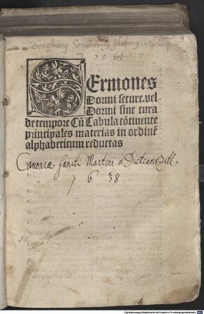 Sermones Dominicales Dormi secure de tempore et de Sanctis