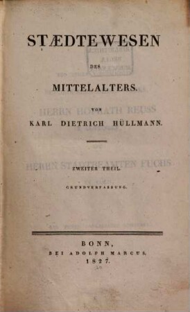 Städtewesen des Mittelalters, 2. Grundverfassung