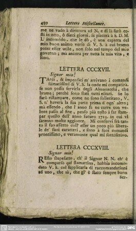 Lettera CCCXVII. Signor mio!
